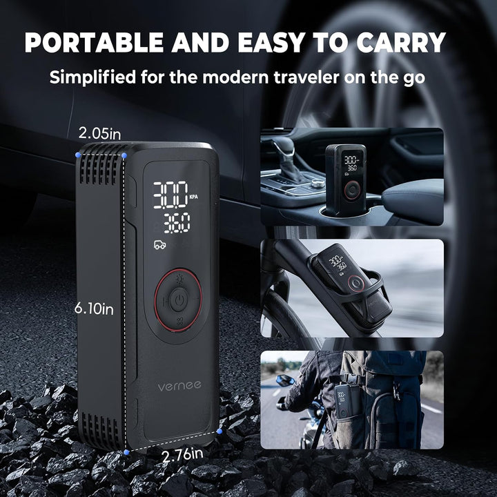 Vernee VP10PRO - Inflador de neumáticos, compresor de aire portátil...