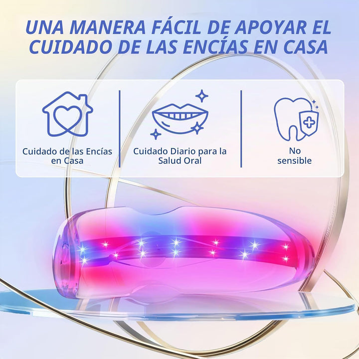 Terapia de luz roja para encías, experiencia de luz LED roja y azul...