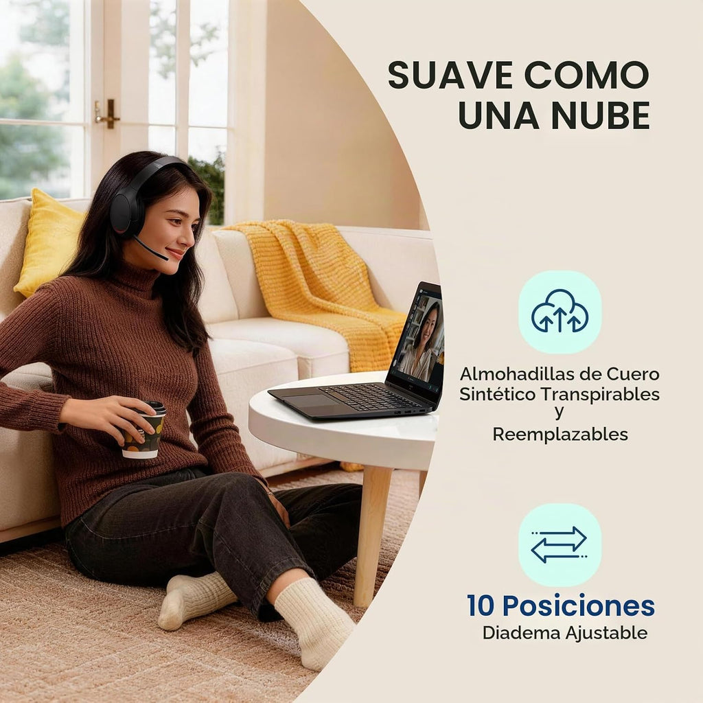 Yealink Auriculares Bluetooth BH78 con cancelación de ruido con micrófono