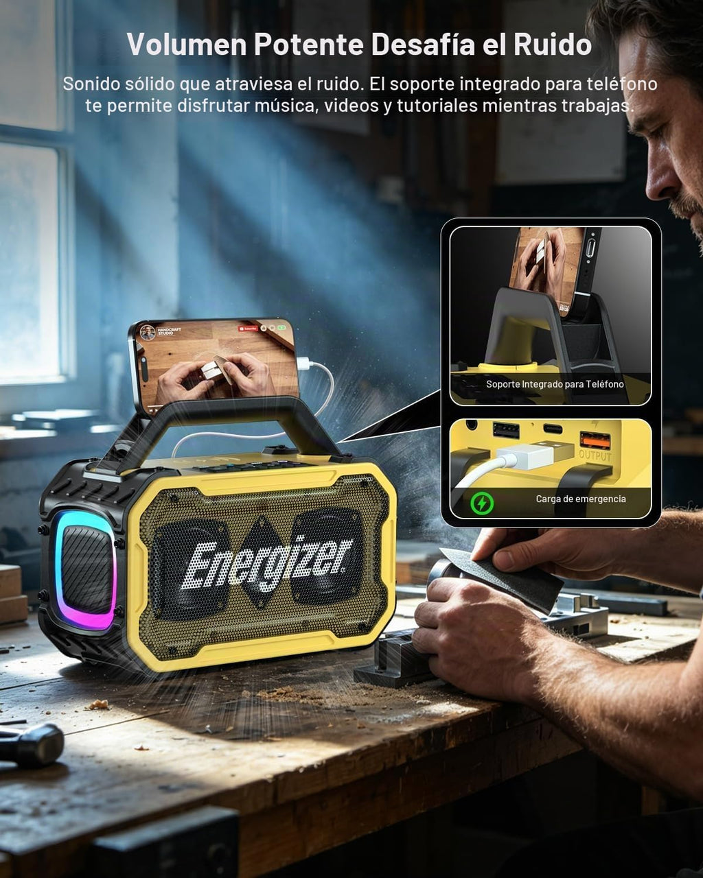 Energizer Altavoces Bluetooth al aire libre, altavoz inalámbrico portátil