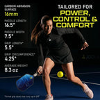 JOOLA Ben Johns Hyperion Pickleball Paddle - Superficie de Carbón Raw Select o Superficie de Abrasión de Carbón para Mayor Potencia y Efecto - Mango con Empuñadura Alargada - Raqueta de Pickleball de Fibra de Carbono - Aprobada por USA Pickleball