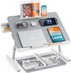 SAIJI - Escritorio de regazo para laptop para cama, mesa ajustable XL para