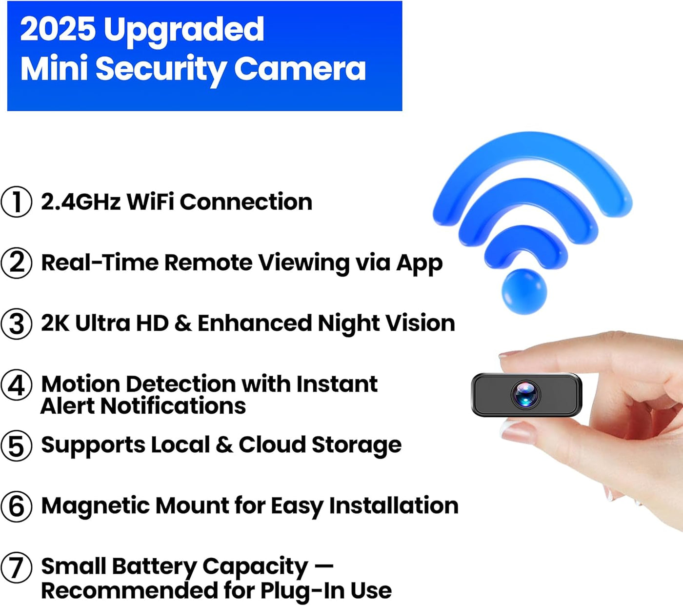 IVVHVVI Mini cámara oculta 2K Ultra HD - Cámara espía