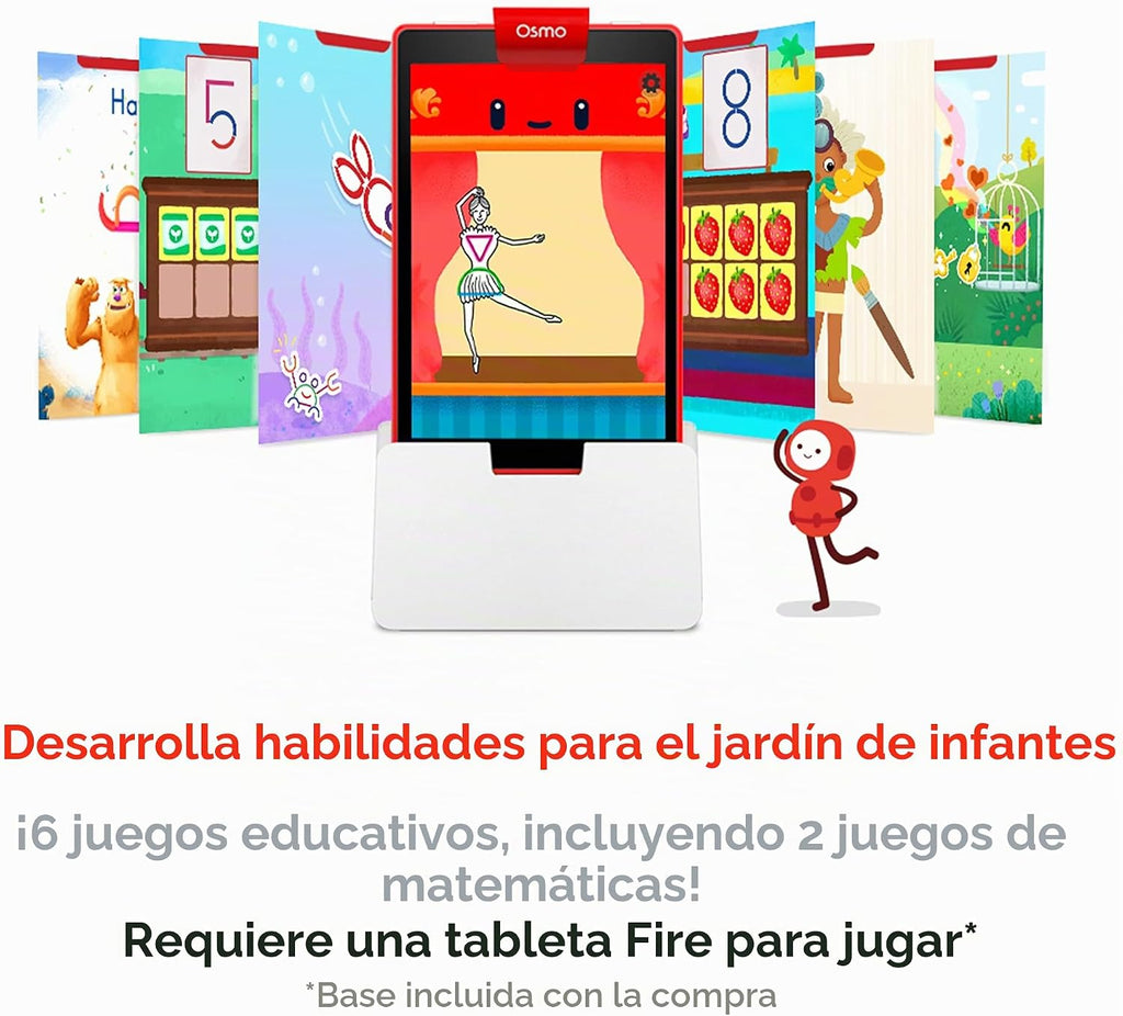 Osmo Little Genius + Early Math, Ages 3-5, Phonics, Counting & Shapes, Fire