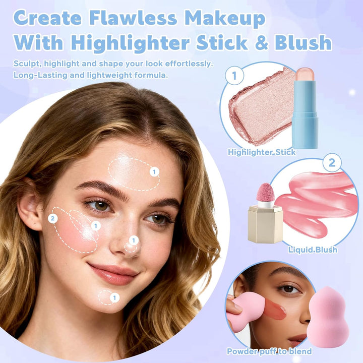 Color Nymph Kit de maquillaje para niñas adolescentes con bolsa de...