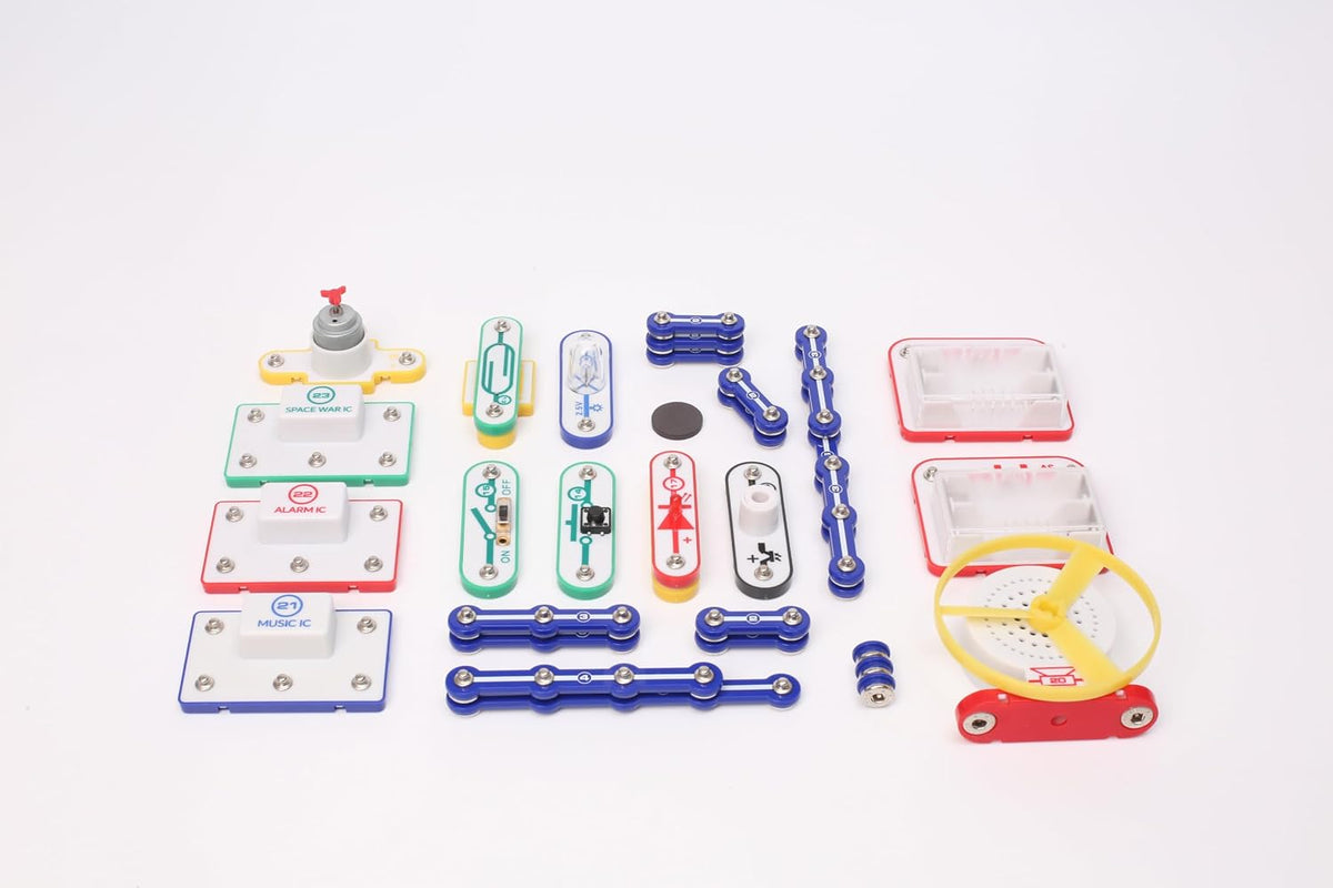 STEM Kit de circuito electrónico para niños, más de 201 proyectos, kit de fabricante de circuitos de física, juguete educativo de experimento científico para niños y niñas a partir de 8 años (color