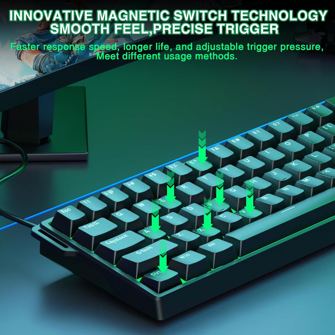Aula WIN60 HE - Teclado mecánico para juegos 60% con cable, interru...