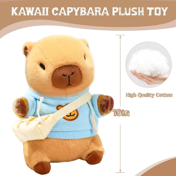 TITQWOP Juguete de peluche Capybara marrón de 10.2 pulgadas con 9 p...