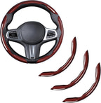 Funda de volante de fibra de carbono, juego de accesorios para volante de coche con ajuste de 3 piezas, protector antideslizante con agarre envolvente, universal, rojo brillante