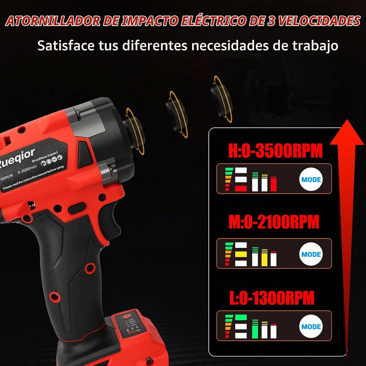 Destornillador de impacto inalámbrico de 1/4 pulgadas compatible