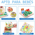 Cubo de Actividades de Madera | Juguetes Montessori para Niños Pequeños de 1, 2, 3 Años | Regalo de Primer Cumpleaños para Un Año | Juguetes Educativos para Bebés Niños y Niñas de 12+ Meses | Juego