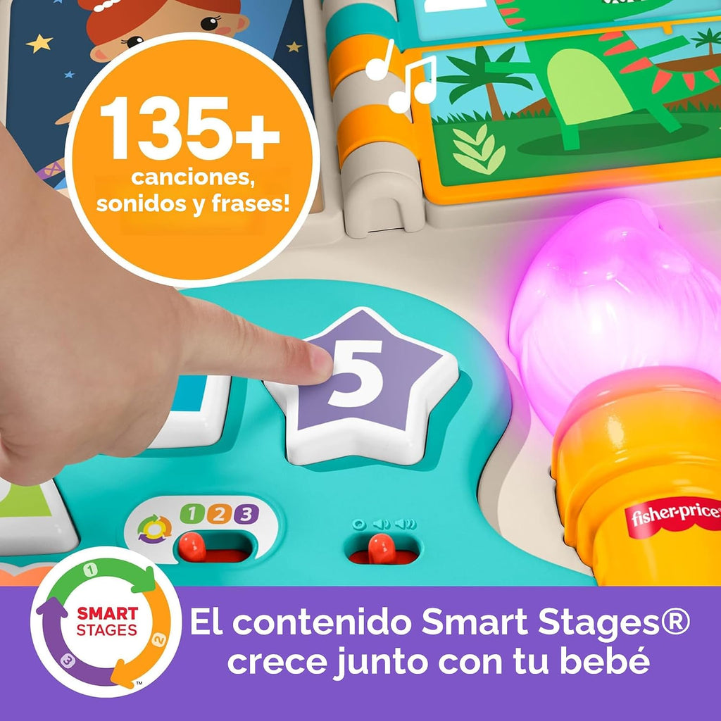 Fisher-Price Mesa de actividades 4 en 1 y caballete, versión multiidioma