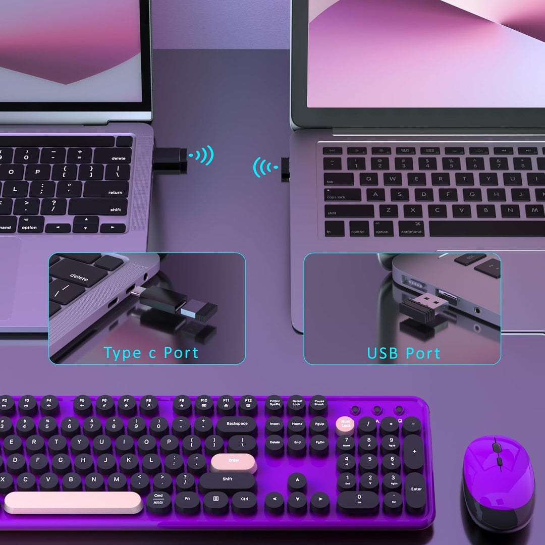 Combos de teclados de computadora inalámbricos y mouse, teclado ret...