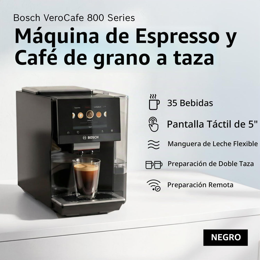 Bosch Serie 800 Máquina de Café y Espresso Totalmente Automática - negro
