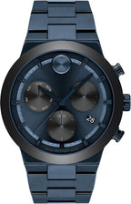 Movado Bold Fusion Reloj para Hombres - Movimiento Cuarzo Suizo Cronógrafo, Brazalete de Acero Inoxidable con Eslabones - Resistencia al Agua 5 ATM - Reloj de Lujo de Moda para Él - 44mm