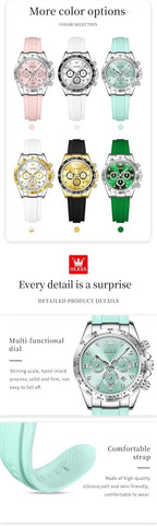 OLEVS Relojes de diamante de lujo pequeños para mujer - Pulsera de acero inoxidable, impermeables, analógicos, luminosos, con fecha, relojes de vestir de negocios para damas