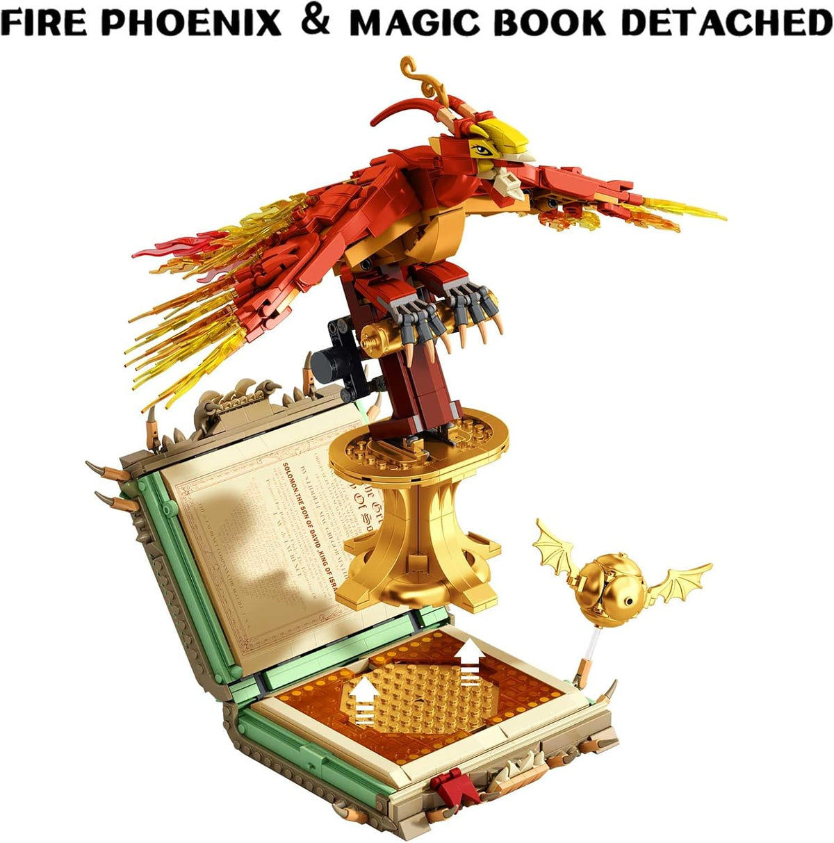 Juego de 1252 piezas Moc Fire Phoenix con bloque de