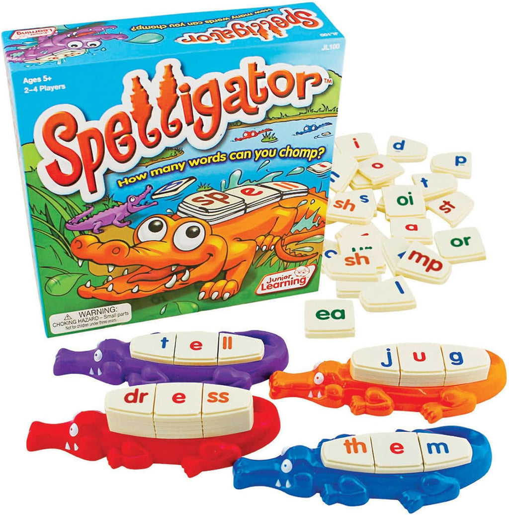 Juego de construcción de palabras Spelligator de Junior Learning, Edades 5-9, Conciencia fonémica, 75 fichas de letras