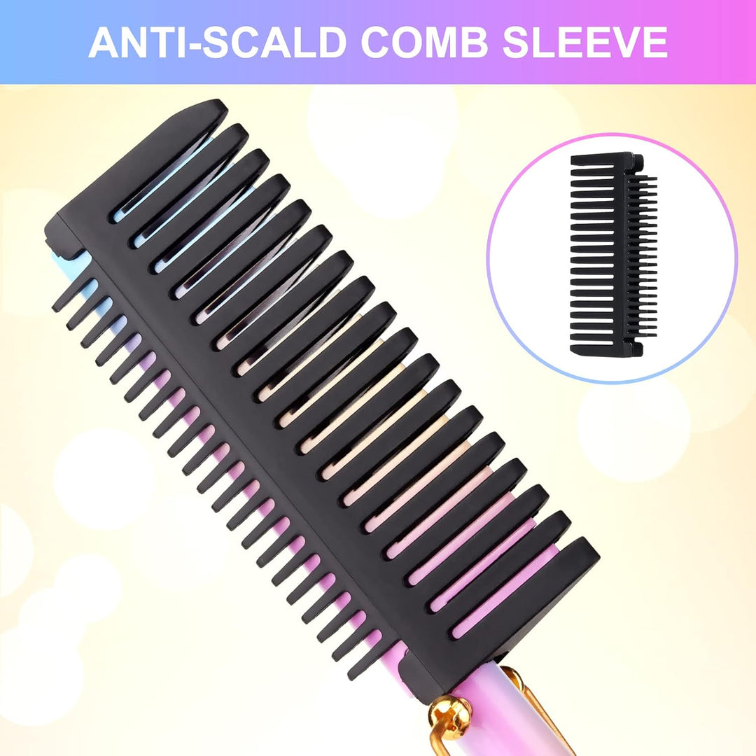 Hot Comb - Cepillo portátil de cerámica antiquemaduras para alisar...