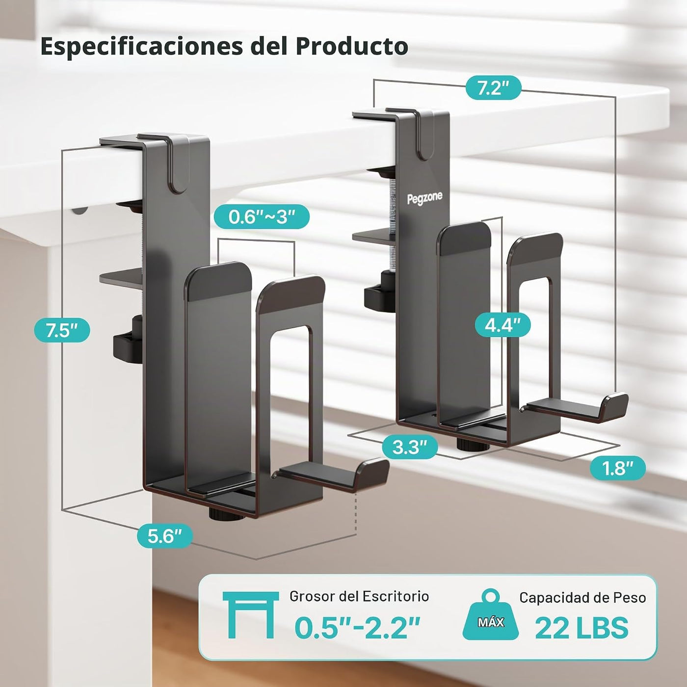 PEGZONE Soporte vertical para laptop con 2 ranuras para debajo del...