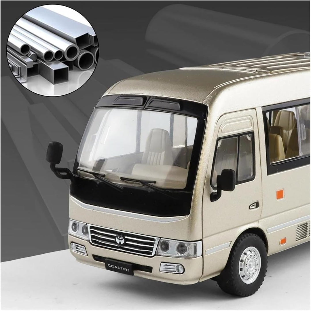 1 24 para Toyota Coaster Bus Aleación Modelo de coche