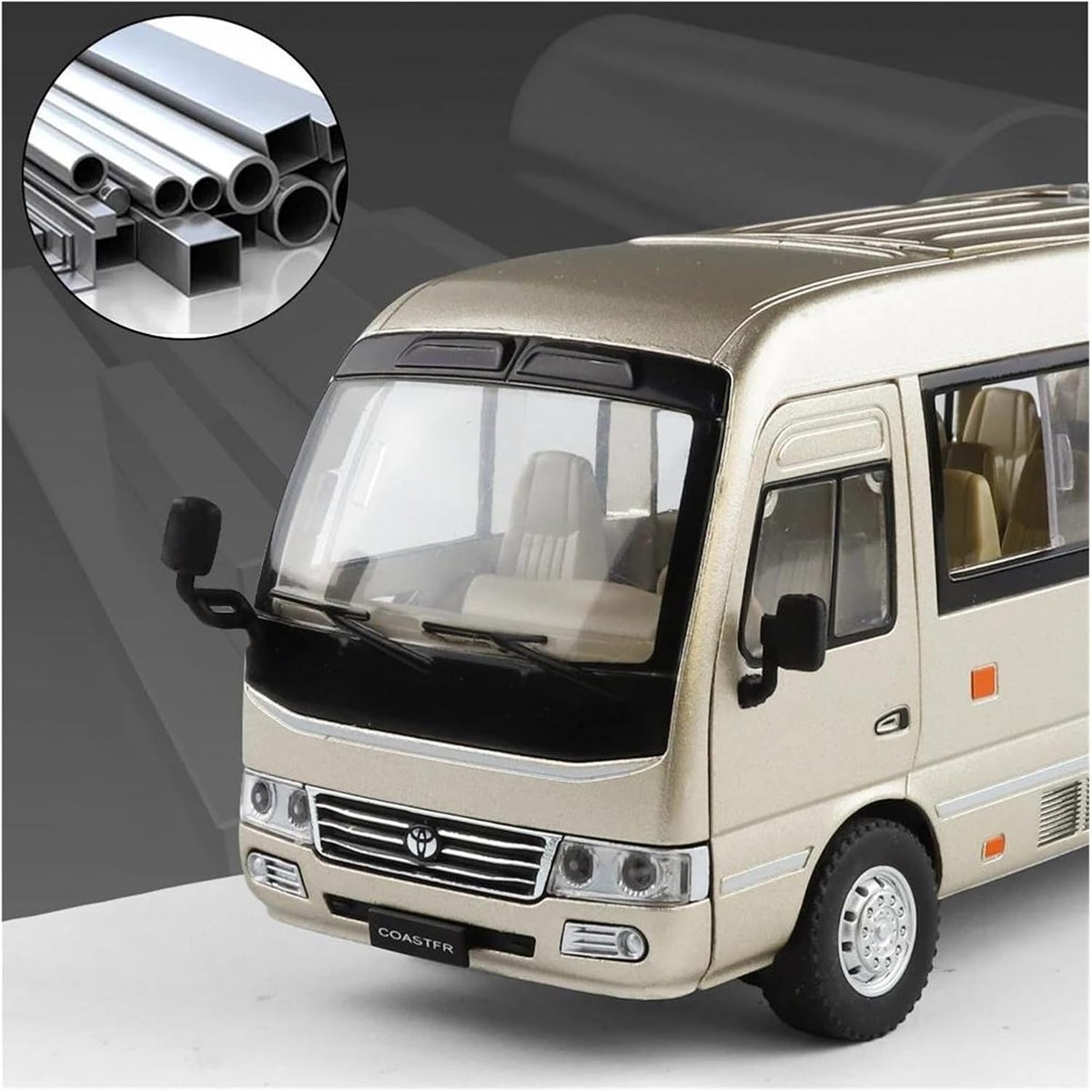 1 24 para Toyota Coaster Bus Aleación Modelo de coche