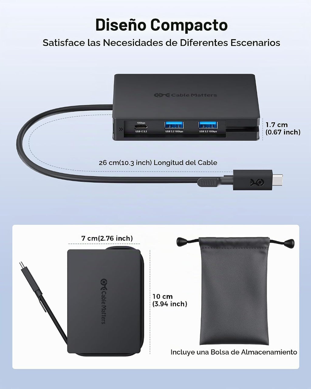 Cable Matters, 201356, hub USB 2.0 de 8 puertos