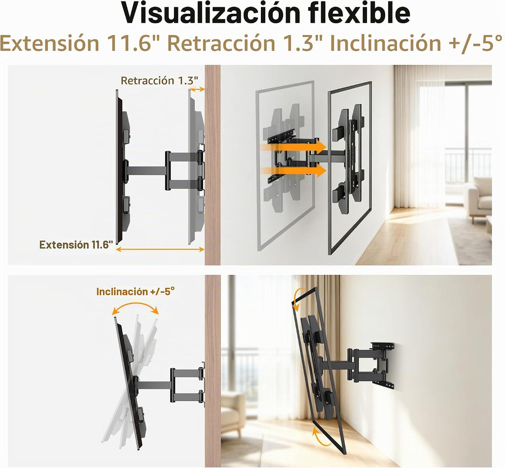 Soporte de pared ultra delgado de 1,3" para televisores de 32 a 75