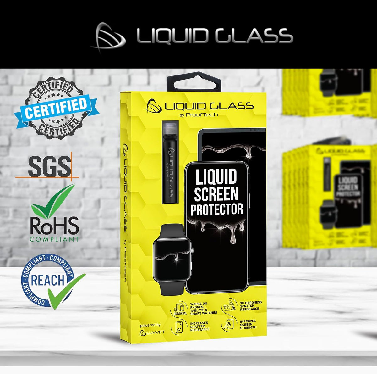 Protector de pantalla de cristal líquido para hasta 4 dispositivos | Universal para todos los smartphones, tabletas, relojes inteligentes