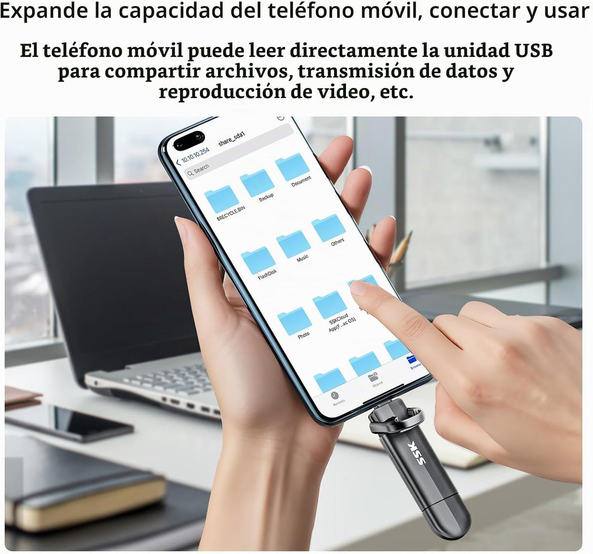 SSK Unidad SSD externa de 512 GB de hasta 550 MB\/s Dual USB C+A 3....