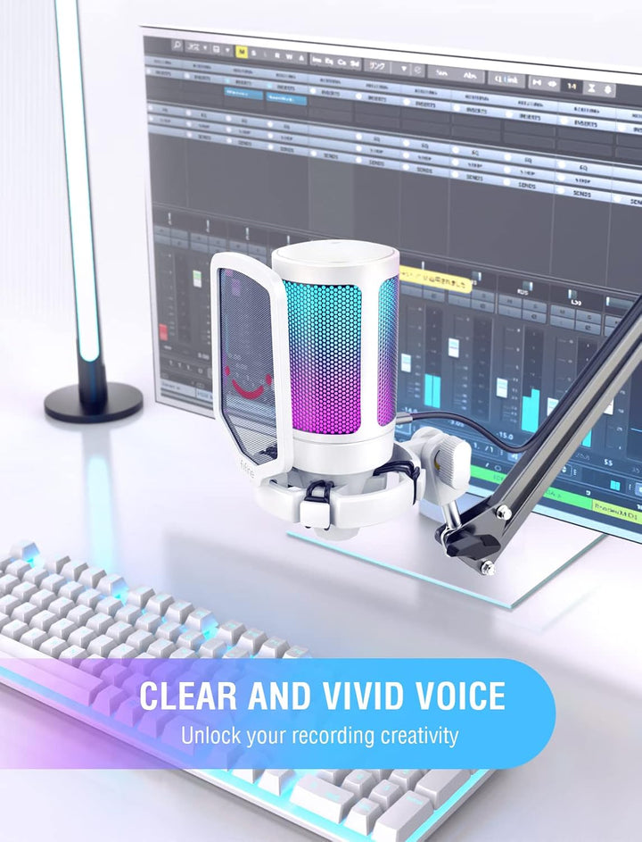 FIFINE AmpliGame - Micrófono USB, grabación de juegos de PC, micróf...