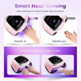 Gugusure Lámpara de uñas LED UV, secador de uñas mejorado de 180W p...