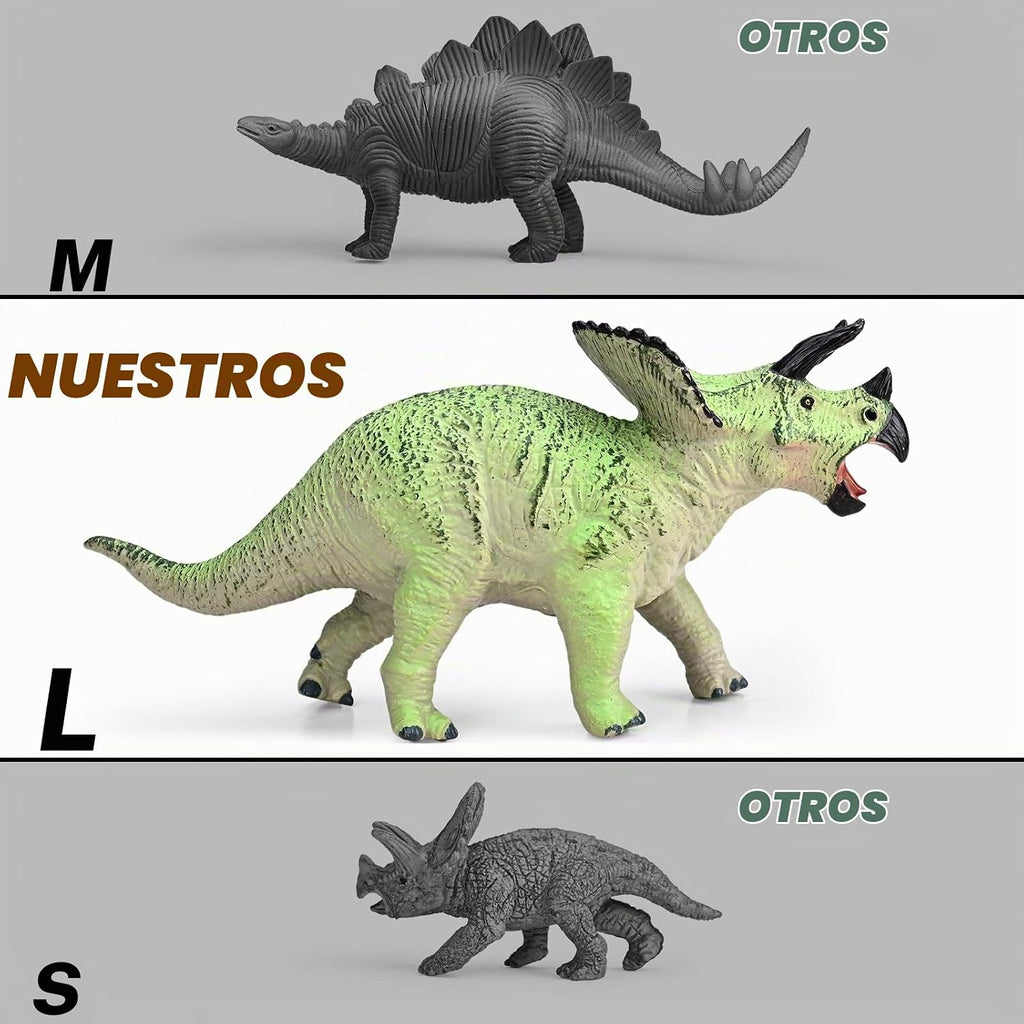 6 piezas de juguetes de dinosaurio grandes para niños de 3 a 5 años, juguetes realistas de dinosaurios suaves para niños de 3 a 7 años, juego de figuras de dinosaurio grandes para los amantes