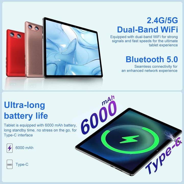 UJJ Tableta 2026 con Android 15 de 10 pulgadas con Gemini AI, 30GB+...