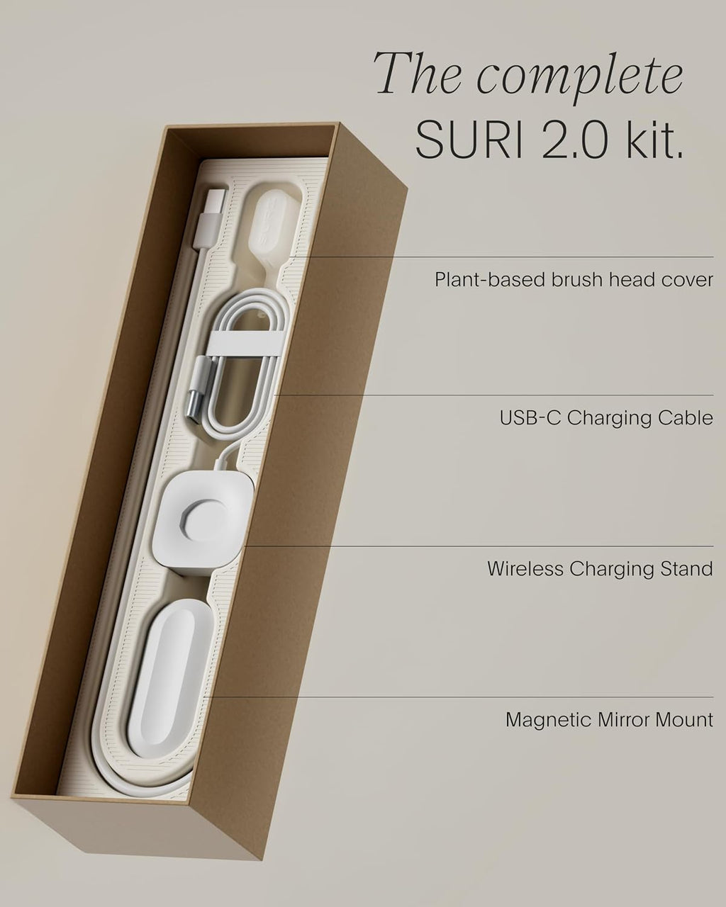 SURI Cepillo de dientes eléctrico Pro Sonic | Batería para más de 4 semanas | Sensor de presión | Cuerpo de aluminio | Temporizador de 2 minutos | Cabeza a base de plantas | Azul
