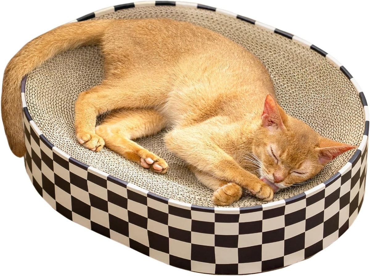 Conlun - Cama rascador ovalada para gatos, cuenco rascador para gatitos