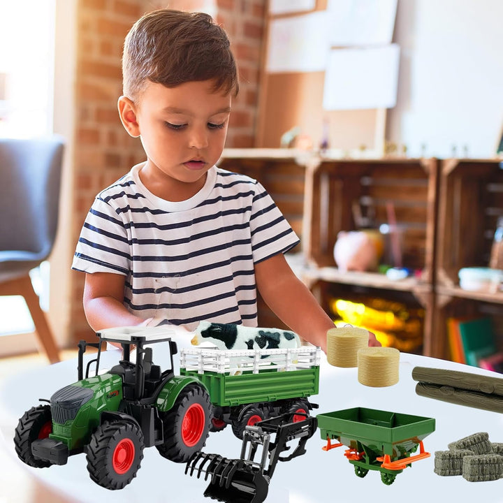 Farm Toys - Tractor con remolque juego de tractor de 165