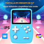 Juegos de mano de 32 bits para niños precargados 139 videojuegos, reproductor de videojuegos portátil con pantalla IPS de 3.0 pulgadas y batería recargable, mini juegos de viaje, regalos electrónicos