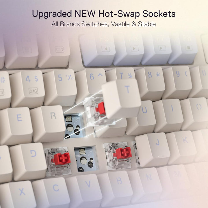 Redragon K673 PRO Teclado Gaming RGB Inalámbrico con Gasket 75%, 3...