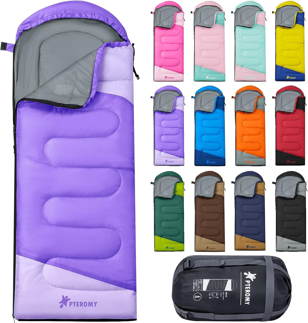 Sacos de Dormir para Adultos, Ultraligeros y Lavables a máquina, a Prueba de Agua para Senderismo, Camping y Mochila, para Clima Cálido y Frío, Esenciales de Camping para Viajar