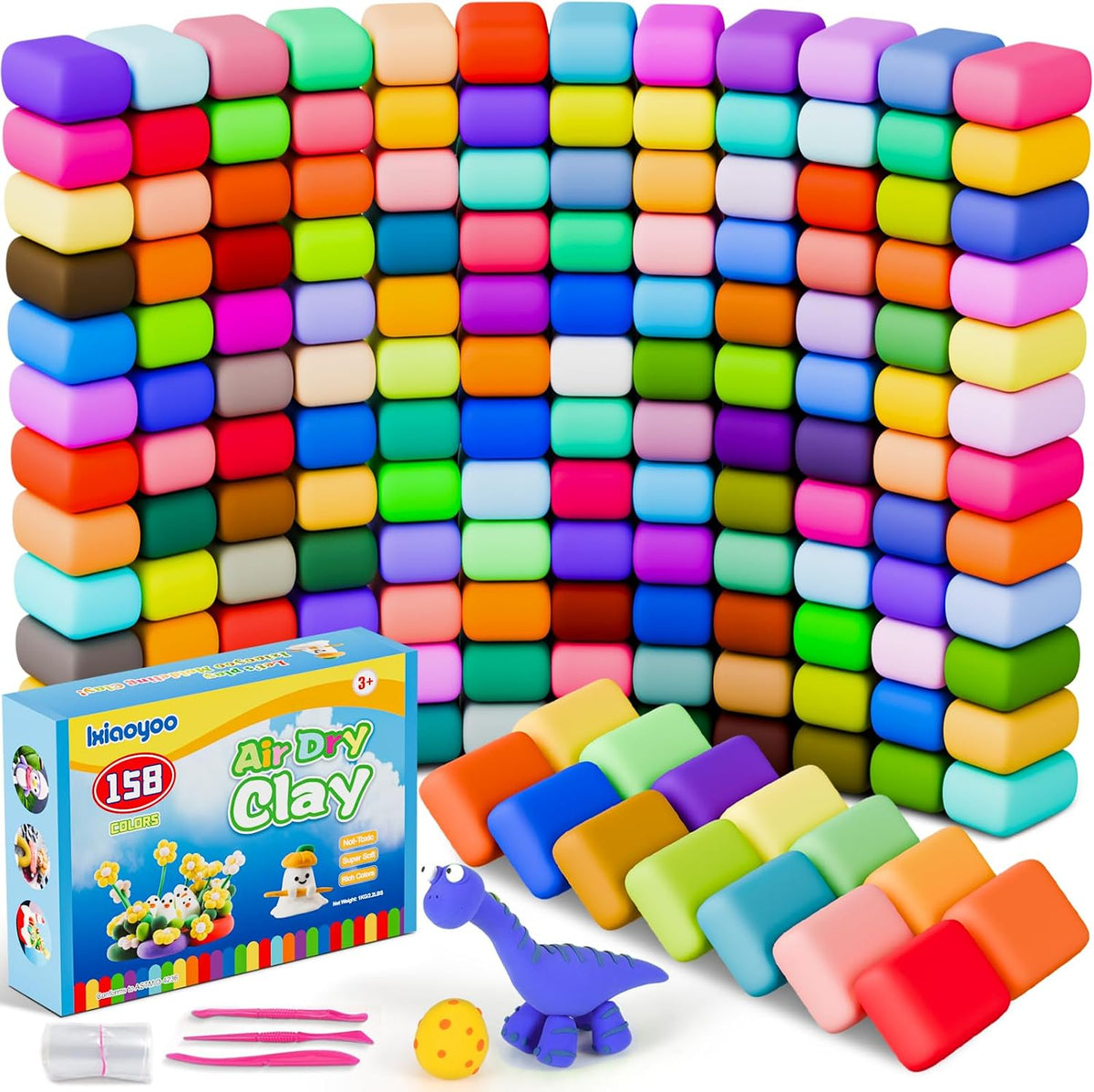 Air Dry Clay, 158 Colors Foam Modeling Clay para School Projects