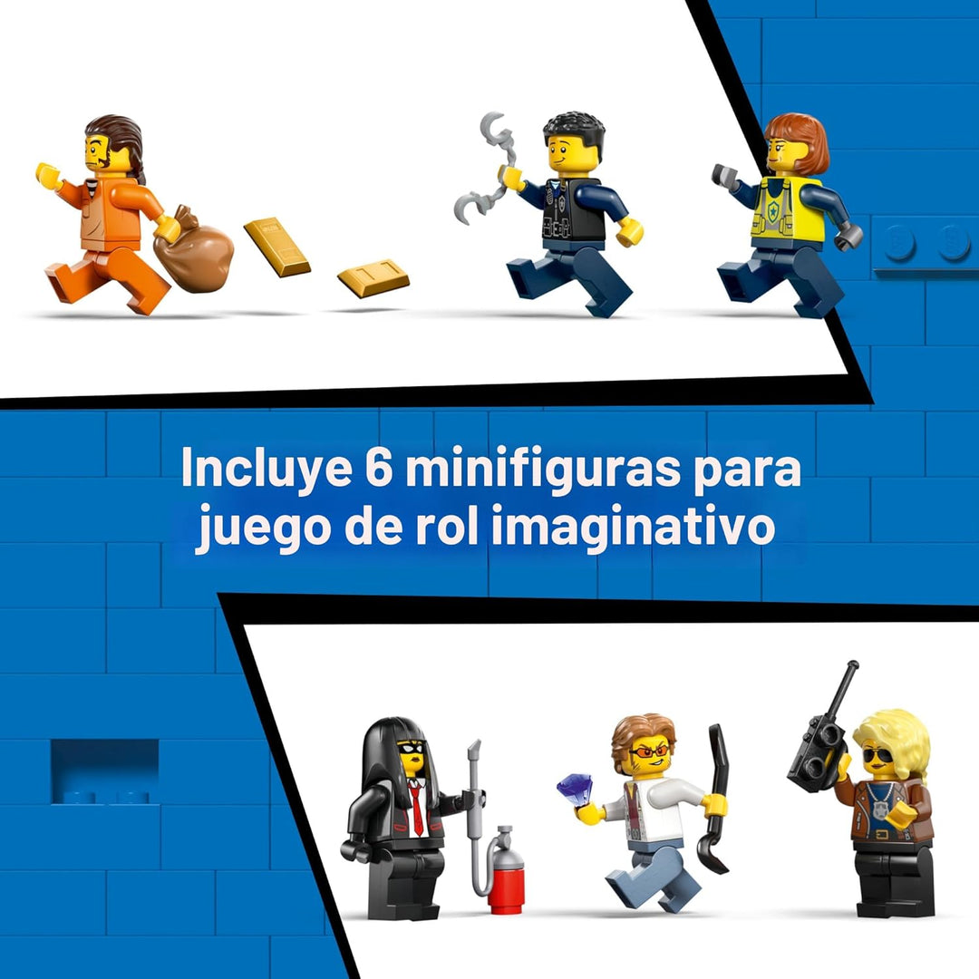 LEGO City Police Train Heist - Juego de tren con juguete de coche d...