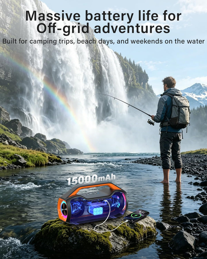 Altavoz Bluetooth portátil de graves de 120 W, potente altavoz inal...