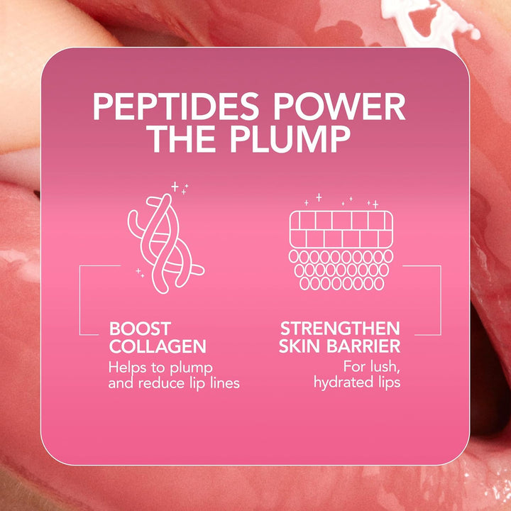 BUXOM Crema de labios voluminosa, brillo hidratante con péptidos y...