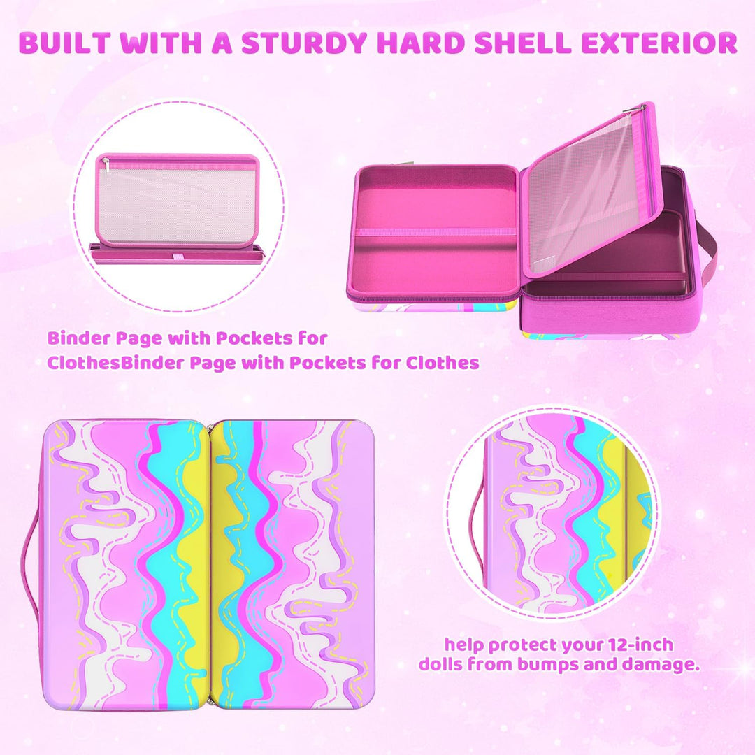 LININYHAO Elegante estuche de viaje para muñecas de moda de 12 pulg...