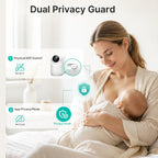 Jartoo Monitor inteligente para bebés con cámaras 2K 2 y soporte, pantalla de 5.5 pulgadas, Wi-Fi híbrido y sin conexión Wi-Fi, largo alcance, detección impulsada por IA, aplicación gratuita y