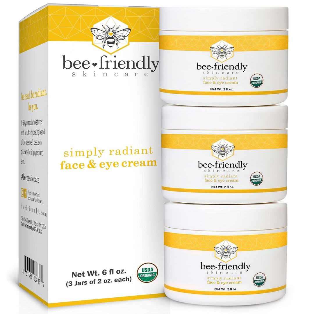 Crema orgánica para rostro y ojos BeeFriendly, humectante facial ce...