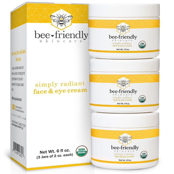 Crema orgánica para rostro y ojos BeeFriendly, humectante facial ce...