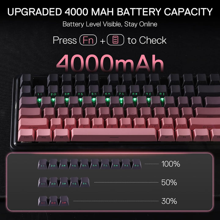 Redragon K728 PRO 80% Teclado Gaming Inalámbrico con Junta Tórica,...