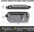 VENTURE 4TH Cinturón de dinero de viaje, RFID Bloqueo Titular de pasaporte - Plata